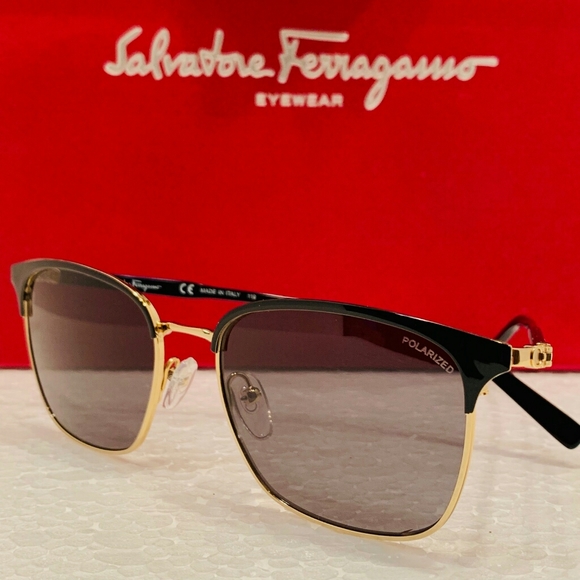 FERRAGAMO Model SF180SP Sunglasses in BLACK/GOLD - Picture 3 of 7